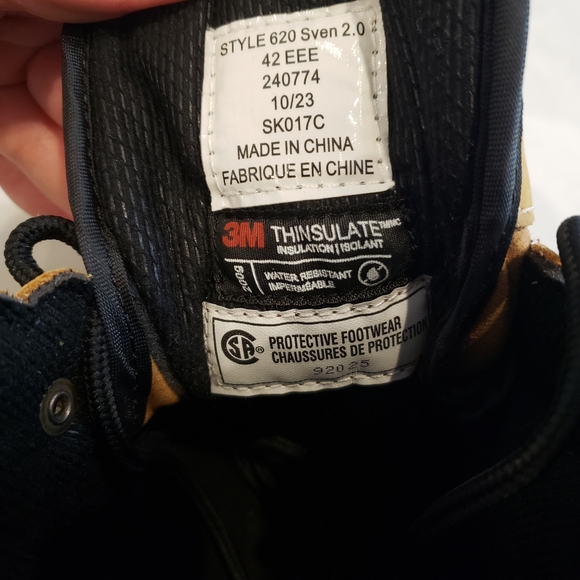 Brand new Men's Sven 2.0 6" steel toe leather work boots- 620, men's size 42 eee - Picture 8 of 9
